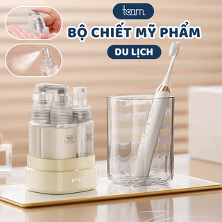 Bộ chiết mỹ phẩm cao cấp TOAM chất liệu ABS sang trọng, lọ chiết dầu gội sữa tắm nhỏ gọn tiện lợi mang đi du lịch