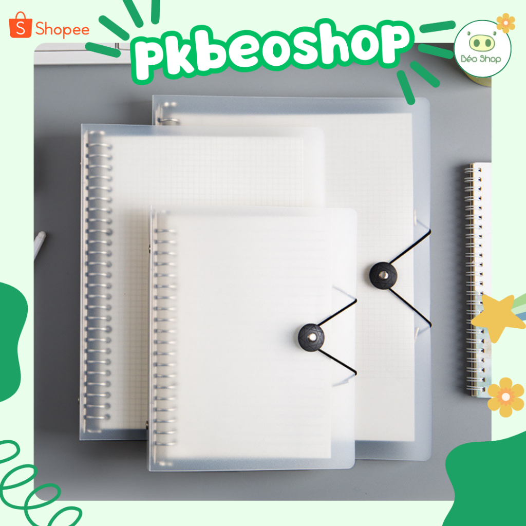 Sổ còng B5 26 lỗ thanh binder bìa nhựa Béo Shop ruột giấy refill phụ kiện set khổ B5 planner bullet 