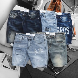 Quần short jean nam cao cấp jean co giãn dáng suông vnxk