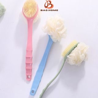 Cọ Kì Lưng 2 Đầu Bông Vải Lưới và Lông Bàn Chải, Cây Cọ Tắm 2 Đầu, Cọ Chà Lưng Vệ Sinh Cơ Thể Mềm Mại - Darling Home