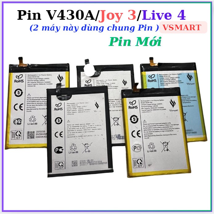 Pin vsmart joy 3,v430A ,live 4 ,mới