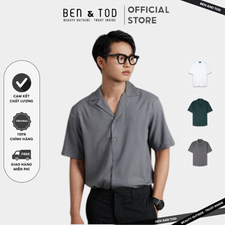 Áo sơ mi nam BEN & TOD S21011 tay ngắn vải cotton lụa không nhăn thấm hút mồ hôi trẻ trung thanh lịch