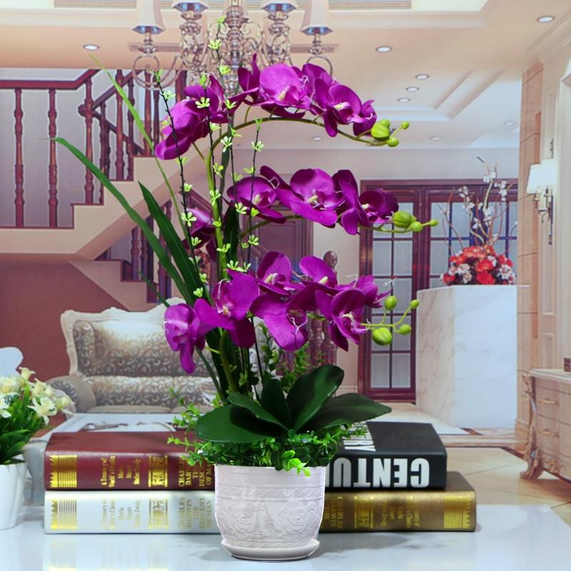 [SIÊU HOT 2023]Lan hồ điệp hoa giả hoa nhựa hoa giả hoa khô trang trí phòng khách bàn ăn tủ tivi trang trí văn phòng hoa