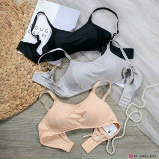 Áo lót kiêm bra chất liệu cotton không gọng mút mỏng thông hơi thoáng khí 3281