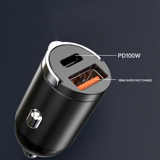 Tẩu Sạc Nhanh Ô Tô 100W, Tẩu Sạc Nhanh Ô Tô 2 Cổng USB và Type C,  Phù Hợp Tất Cả Các Hãng Ô Tô