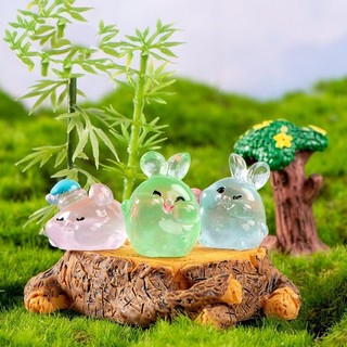 Mô hình charm thỏ phát sáng siêu cute trang trí tiểu cảnh terrarium diy đồ chơi trẻ em