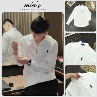 Áo Sơ Mi Nam Nữ Thêu Logo Ngựa Siêu Chất - Áo Sơ Mi Nam Nữ Màu Trắng Dài Tay Hot Trend Năm 2024