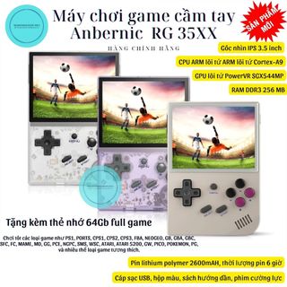 Máy chơi game Anbernic RG 35XX cầm tay kết nối tivi HDMI bản nâng cấp game mới màn hình 3.5 inch IPS