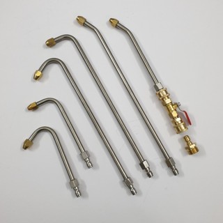 Bộ cần van khóa Chân Nối Nhanh 1/4 inch ren 22mm dùng rửa xe vệ sinh máy lạnh điều hòa - cong 45/90/120 độ - dài 15/30cm