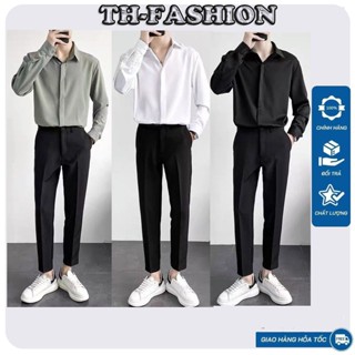  Combo quần áo nam quần tây nam kèm áo sơ mi tay dài cao cấp quần tây nam tặng kèm áo sơ mi nam 