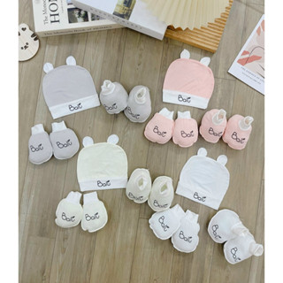 Set mũ bao tay bao chân cho bé sơ sinh Bali chất petit cao cấp