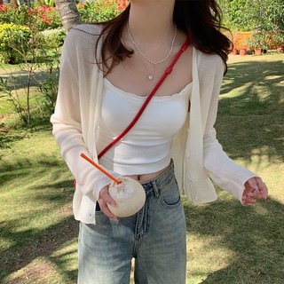 Áo khoác cardigan nữ mỏng Khoác chống nắng Áo cardigan Chất lụa băng Mặc khoác ngoài Chống nắng