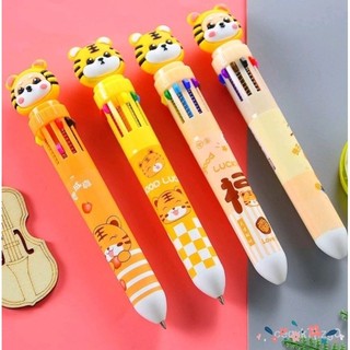 🌈🎄🖊bút 🧸🔟🐯 cute 10 màu💙💜💚📊