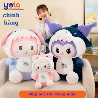 Gấu bông kuormi cá mập hàng cao cấp nhập khẩu. thú nhồi bông kuromi, melody mũ cá mập siêu cute