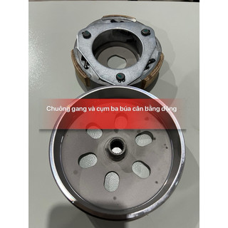 ( Combo ) Chuông đóng sơmi gang cân bằng động + Cụm ba càng xe Ab110 , Ab125