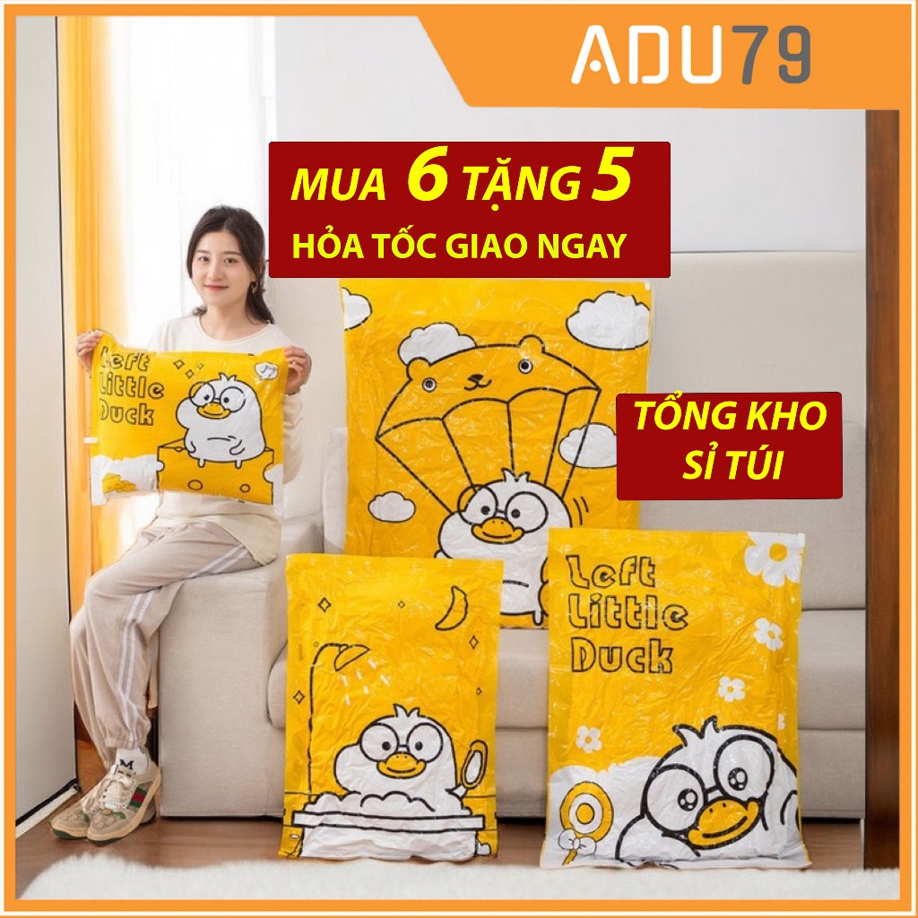 [6 TẶNG 5❤️] Túi Hút Chân Không Đựng Quần Áo, Túi Đựng Chăn Màn Mền, Gấu Bông, Máy Hút Chân Không - ADU79