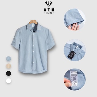 Áo Đũi Cộc Tay Nam, Cao Cấp,Chất Mềm Mịn, MặcThoải Mái ,Chất Mát Dáng Trẻ Trung - atbshop