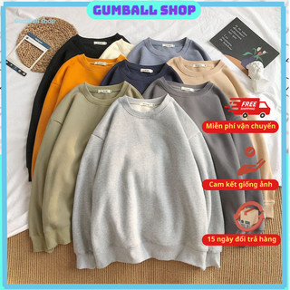 Áo nỉ thu đông nam nữ dài tay Gumball, áo nỉ unisex da cá chất vải mềm form rộng kiểu dáng basic