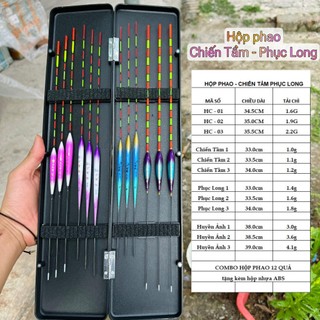   Bộ 12 phao  Phao câu đài câu đơn nano nhiều kích thước chuyên câu rô,chép kèm hộp đựng phao - Phao câu chép câu rô 