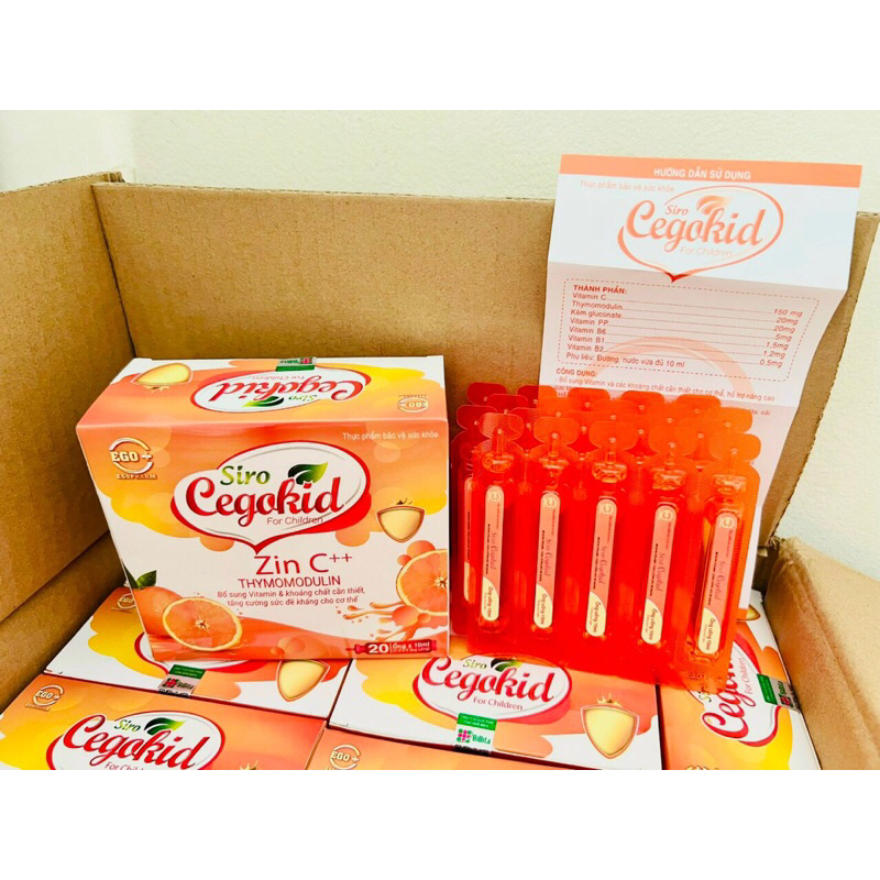 sản phẩm cegokid hộp 20 ống nhựa