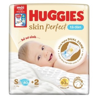 Tã dán sơ sinh huggies  Dry size S 80 miếng tặng 2