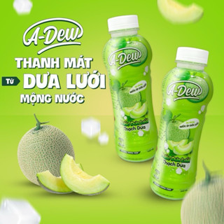 Thùng 24 chai Nước Trái Cây Adew Vị Dưa Lưới Thạch Dừa 450ml