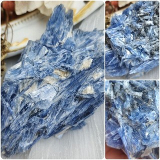 đá thô cụm xanh kyanite lấp lánh