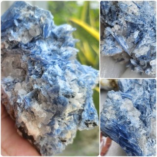 đá thô cụm xanh kyanite lấp lánh