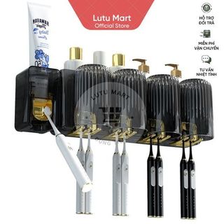 Giá để bàn chải đánh răng,bộ nhả kem đánh răng tự động,hộp đựng bàn chải đánh răng - lutu mart