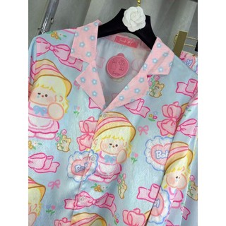 PYJAMA NỮ LỤA XƯỚC HÌNH DỄ THƯƠNG CÁNH DƠI - đồ bộ mặc nhà