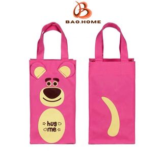 Túi Đựng Ly Giữ Nhiệt Gấu Dâu Lotso, Túi Trong Suốt Đựng Bình Ly Giữ Nhiệt - Darling Home