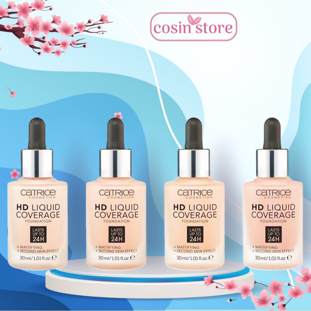 Kem Nền Catrice HD Liquid Coverage Foundation 24h 30ml Lớp Nền Hoàn Hảo Lâu Trôi 24h giờ Cosin Store