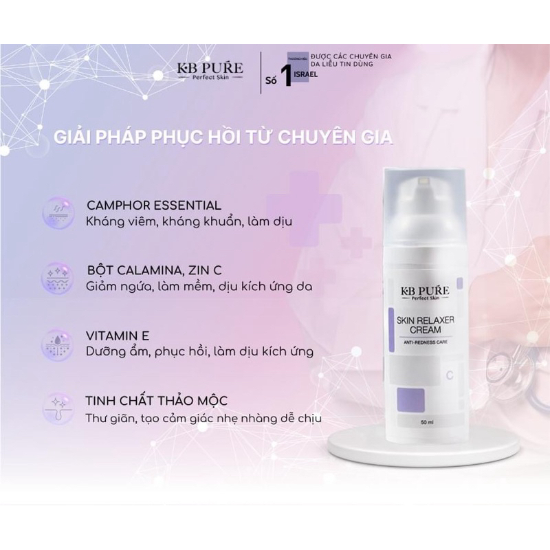 [CÔNG TY] ☘Kem phục hồi làm dịu da khẩn cấp KB Pure Skin Relaxer Cream 50ml