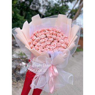 Hoa sáp 50 bông hồng nhạt