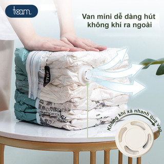 Túi hút chân không TOAM đựng quần áo, bọc chăn màn không cần dùng bơm cao cấp, túi đựng quần áo đi du lịch nhỏ gọn