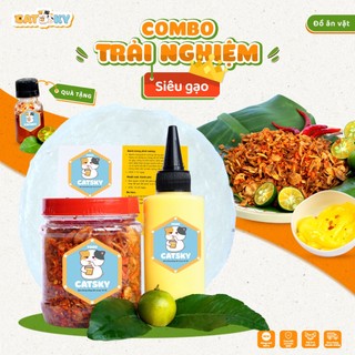 Bánh tráng phơi sương CATSKY FOOD combo bánh tráng đồ ăn vặt - Bơ béo + Ruốc Tép + Sốt Tắc 