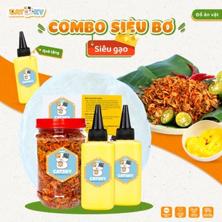 Bánh tráng phơi sương CATSKY FOOD combo bánh tráng đồ ăn vặt - Bơ béo + Ruốc Tép + Bánh Tráng 