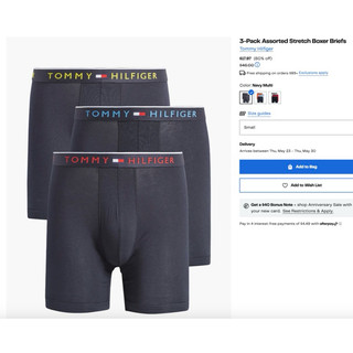 [SALE 55-70% Bill hãng US] Set 3 quần lót Tommy Hilfiger $46