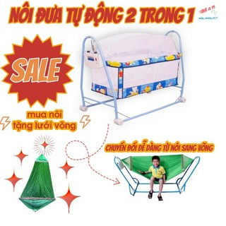 Nôi điện tự động quang hưng tặng ngay lưới võng sản phẩm gồm 1 màn chụp nôi máy đưa và 1 nôi điện cho bé