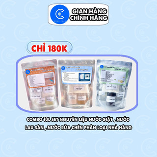 Combo bột pha nước giặt, rửa chén, lau sàn pha được 10l songchau