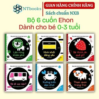 Sách - combo 6 cuốn ehon song ngữ kích thích thị giác cho bé 0-3 tuổi black and white books