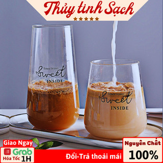 Ly thủy tinh dễ thương uống sinh tố Sweet phong cách Hàn Quốc, Cốc thủy tinh cao cấp chịu nhiệt trong suốt TiTi Room