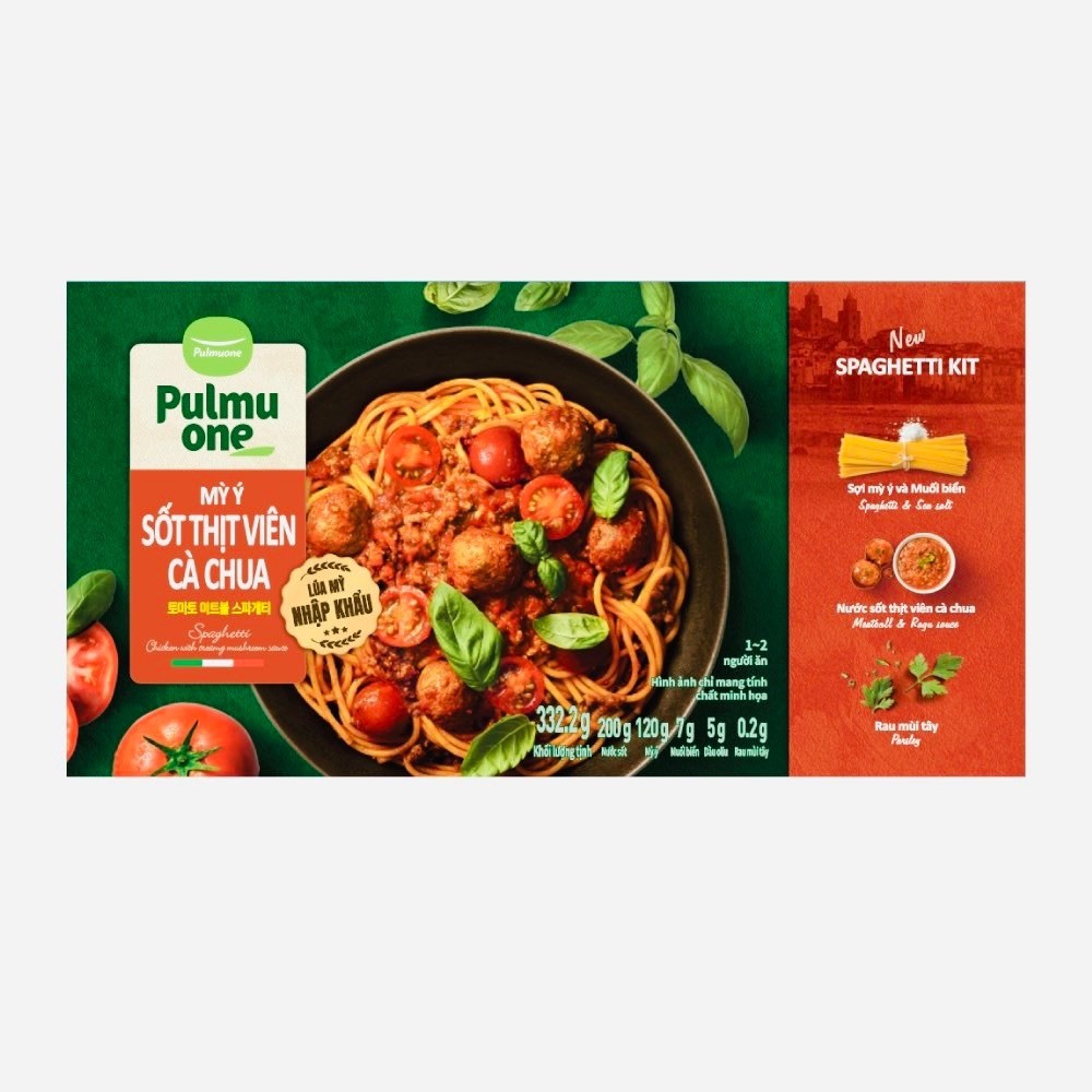 Mỳ Ý sốt thịt viên cà chua Pulmuone 332.2g dành cho 2 người ăn [HN giao hỏa tốc] - Ảnh 4
