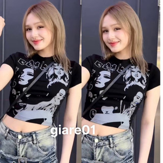Áo thun nữ , áo thun croptop nữ in tóc xù