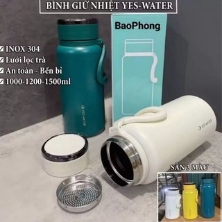 Bình Giữ Nhiệt 1500ml Inox 304 Giữ Nóng Lạnh Lên Đến 24 Tiếng Có Quai Xách [HÀNG LOẠI MÔT (B - P)]