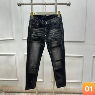 Quần jean nam rách màu đen đậm trơn chất liệu bò cao cấp co dãn 4 chiều form dáng skinny lavado M19 mẫu mới
