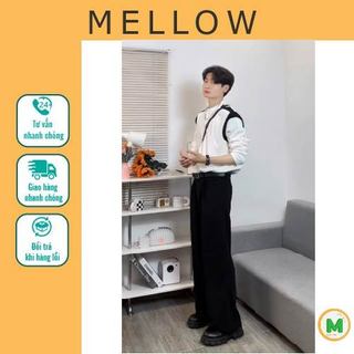 Quần tây Vitex ống rộng phủ giày Nam Nữ, Quần suông ống rộng nam Unisex Form Rộng Phong Cách Hàn Quốc - BLACK