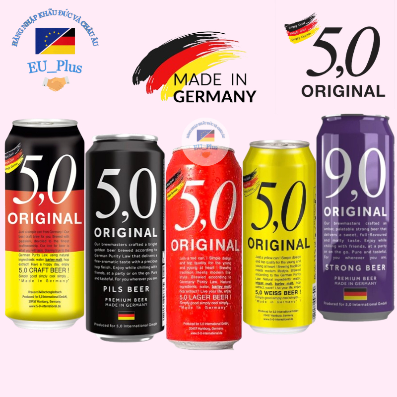 BIA ĐỨC - Original strong beer 9,0 lon tím – bia Đức 9%vol lon 500ml - Hạn 2025