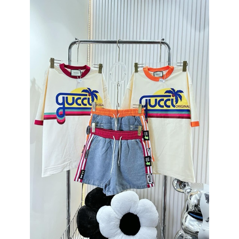 Set bò GC phối viền BIGSIZE 60kg - 110kg [ Chất cotton mềm mát - giãn 4c ]