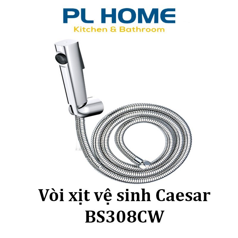 Vòi xịt vệ sinh Caesar BS308CW, nhựa ABS mạ crom, đầu xịt 2 chức năng